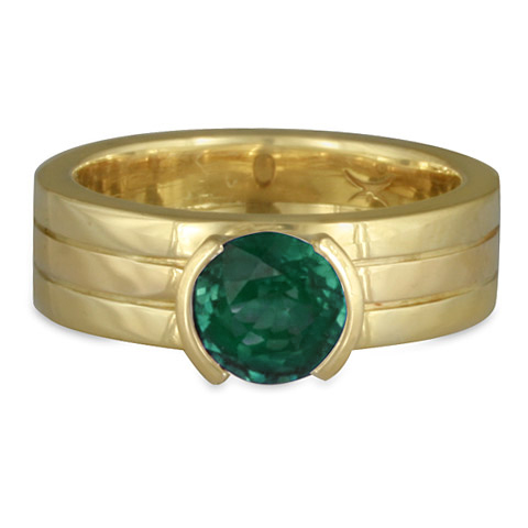 Marcello Engagement Ring in Emerald & 18K Yellow Gold