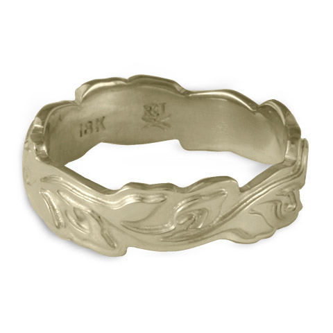 Medium Borderless Flores Wedding Ring in 14K White Gold