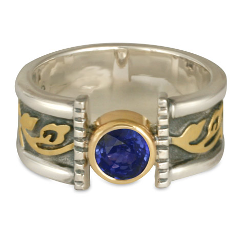 Medium Flores Open Engagement Ring in Sapphire