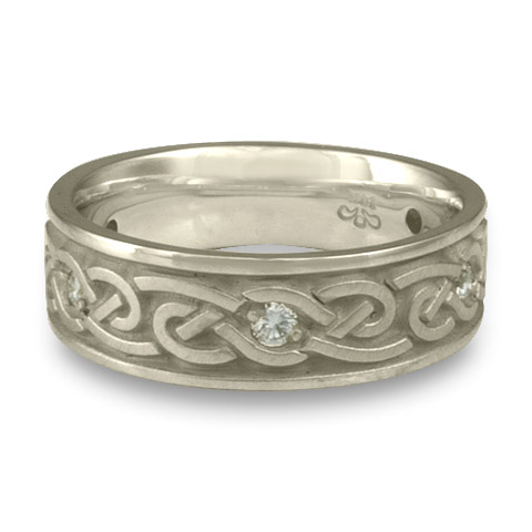 Medium Infinity Wedding Ring with Gems in Platinum
