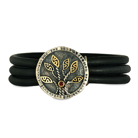 Moon Tree Leather Bracelet in