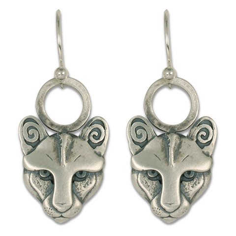 Mountain Lion Earrings Small in