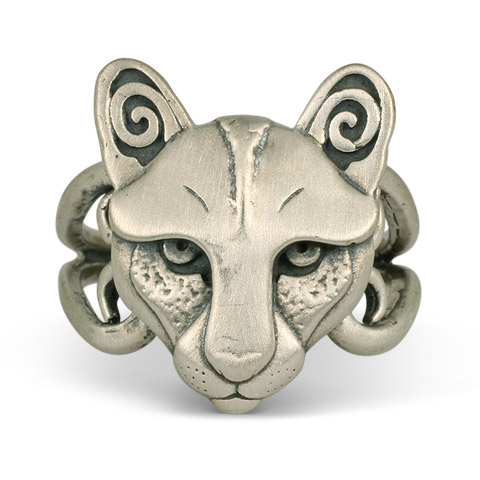 Mountain Lion Ring Small Sterling Silver in
