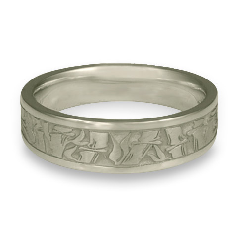 Narrow Bamboo Wedding Ring in Stainless Steel