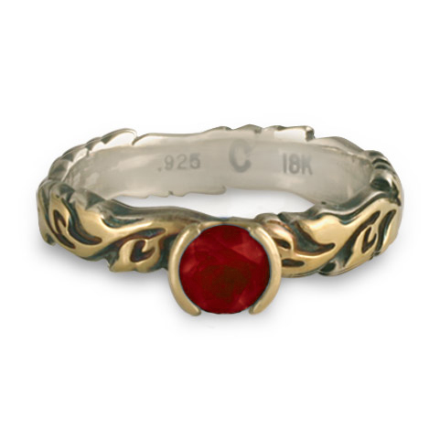 Narrow Borderless Flores Engagement Ring in Ruby