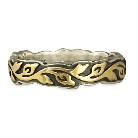 Narrow Borderless Flores Wedding Ring in