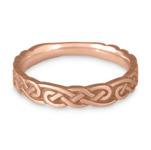 Narrow Borderless Infinity Wedding Ring in 14K Rose Gold