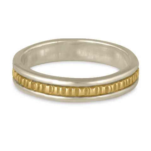 Narrow Bridges Wedding Ring in 14K White Gold & 14K Yellow Gold