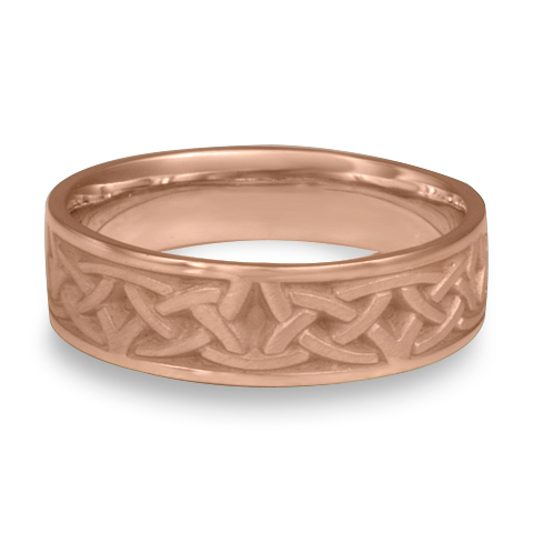 Narrow Celtic Arches Wedding Ring in 14K Rose Gold