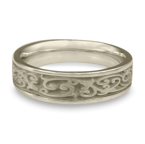 Narrow Continuous Garden Gate Wedding Ring in 14K White Gold