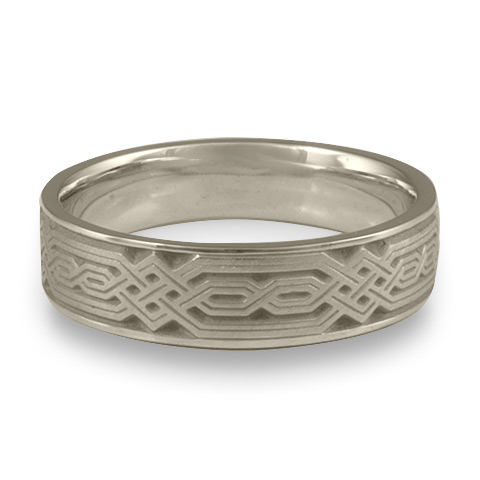 Narrow Persian Wedding Ring in 14K White Gold