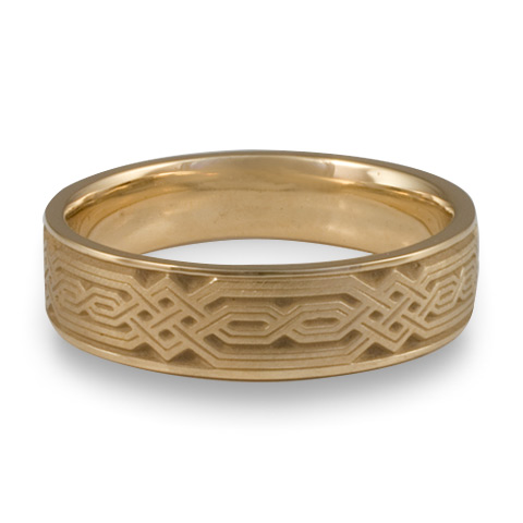Narrow Persian Wedding Ring in 14K Yellow Gold