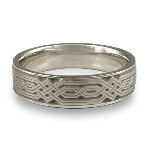 Narrow Persian Wedding Ring in Stainless Steel With Antique
