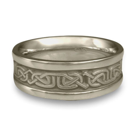 Narrow Self Bordered Labyrinth Wedding Ring in Stainless Steel