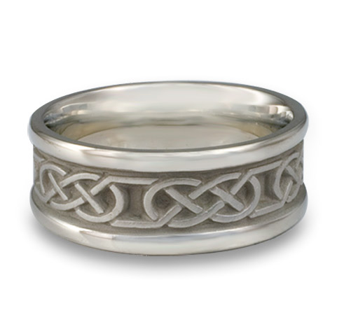 Narrow Self Bordered Love Knot Wedding Ring in Platinum