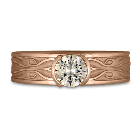 Narrow Tulip Braid Engagement Ring in 14K Rose Gold