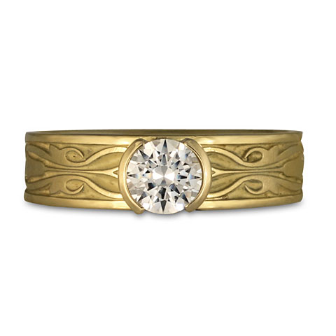 Narrow Tulip Braid Engagement Ring in 18K Yellow Gold