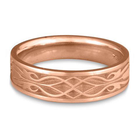 Narrow Tulip Braid Wedding Ring in 14K Rose Gold