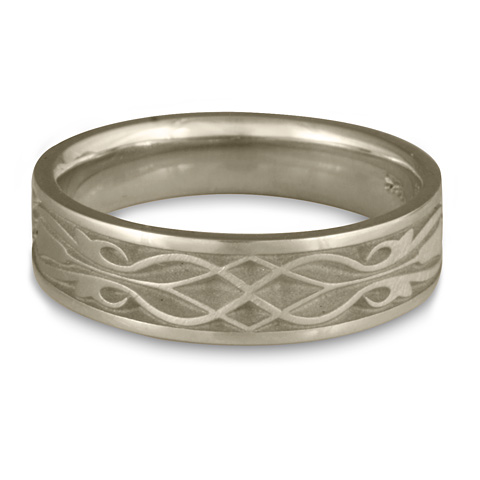 Narrow Tulip Braid Wedding Ring in 14K White Gold