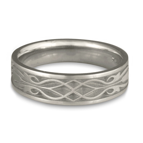 Narrow Tulip Braid Wedding Ring in Platinum