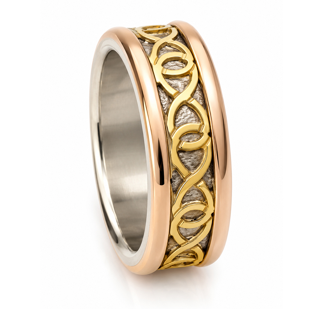 Narrow Twinning Infinity Wedding Ring in