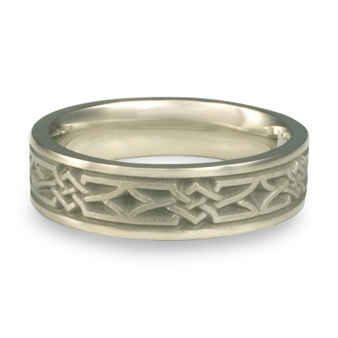 Narrow Weaving Stars Wedding Ring in Platinum