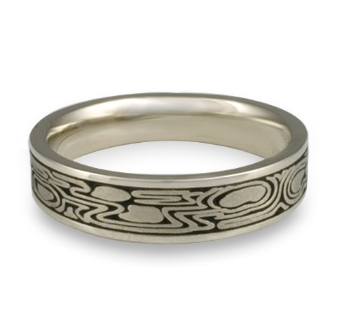 Narrow Zen Garden Wedding Ring in Platinum