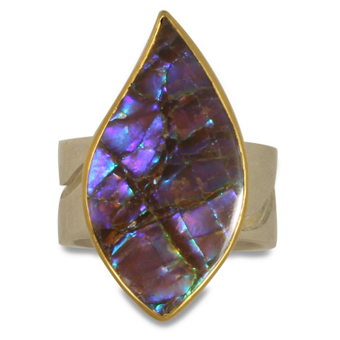 One-of-a-Kind Ammolite River Ring in