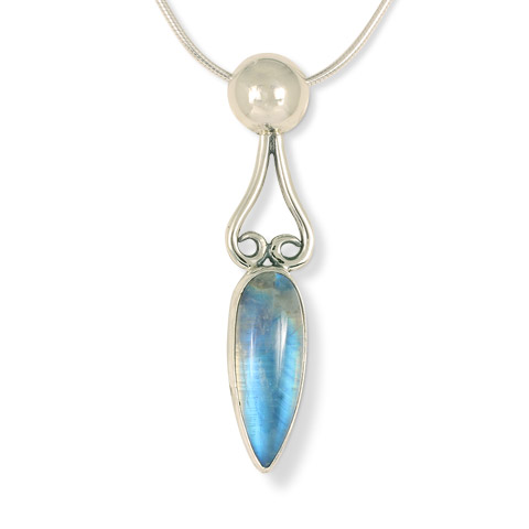 One-of-a-Kind Blue Moonstone Dome Pendant in