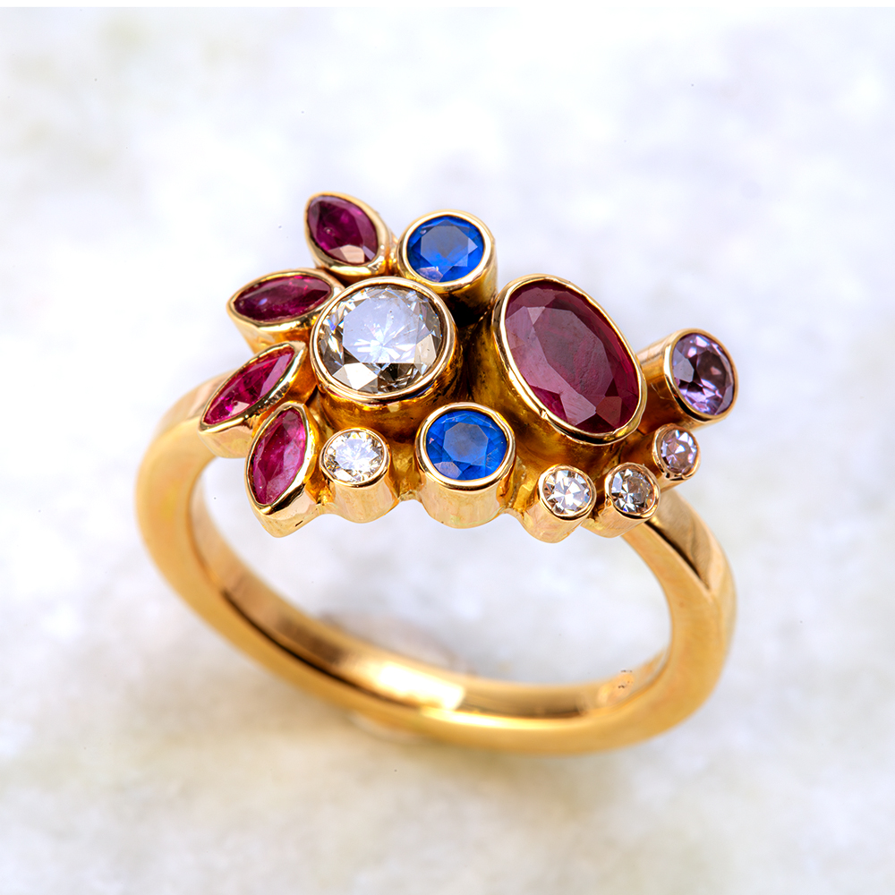 One-of-a-Kind Edwardian Constellation Cluster Ring in