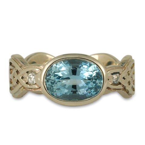 One-of-a-Kind Flow Ring with Aquamarine in