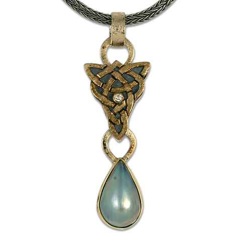 One-of-a-Kind Grey Pearl Articulating Pendant in