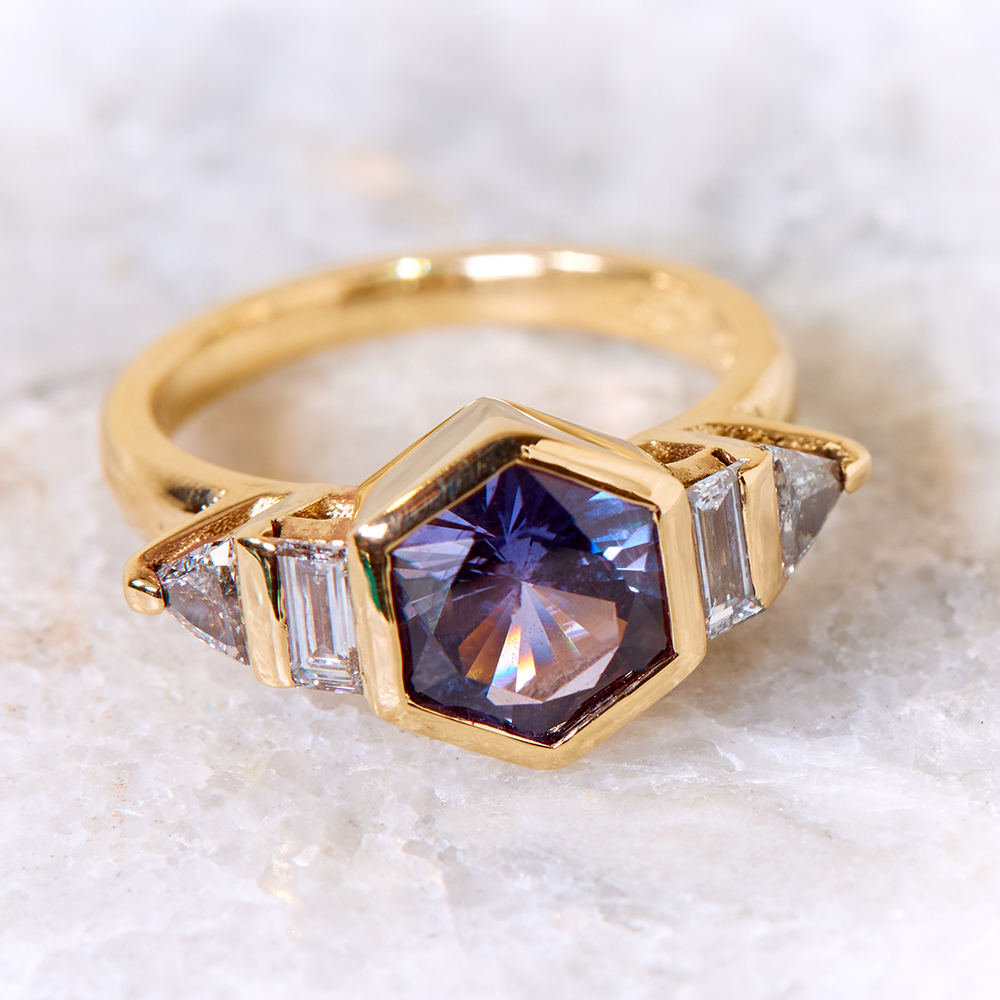 One-of-a-Kind Hectstasy Ring with Purple Montana Sapphire in