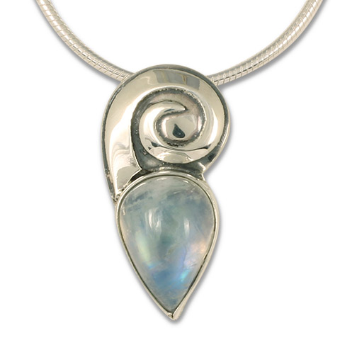 One-of-a-Kind Moonstone Swirl Pendant in