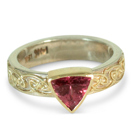 One-of-a-Kind Petra Ring with Trilliant Pink Tourmaline in
