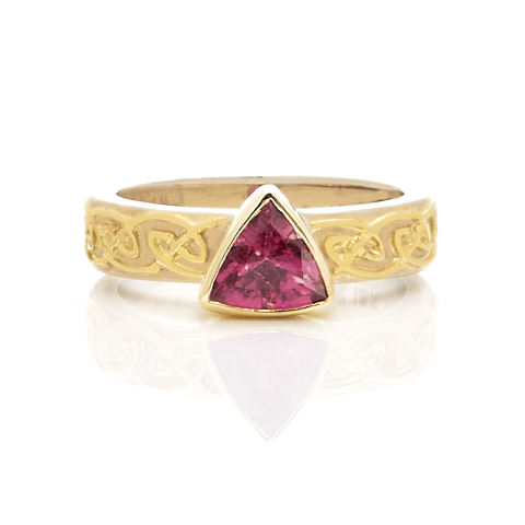 One-of-a-Kind Petra Ring with Trilliant Pink Tourmaline in