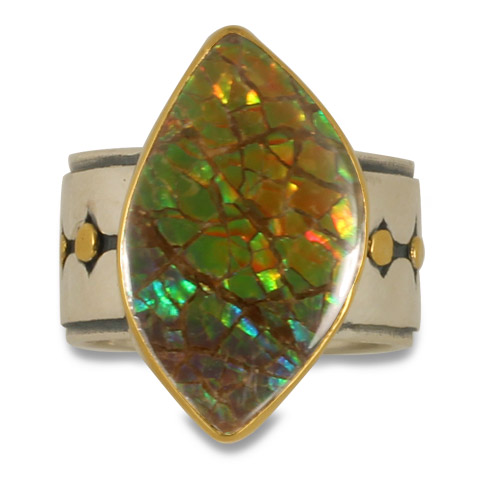 One-of-a-Kind Ravena Ammolite Ring in