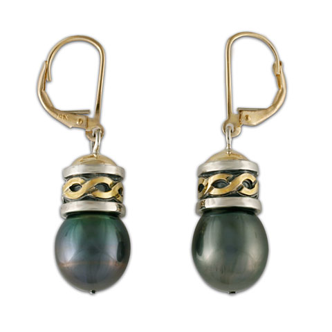 One-of-a-Kind Rope Black Pearl Earrings in