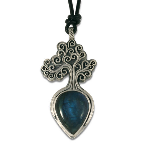 One-of-a-Kind Tree of Life Labradorite Pendant in