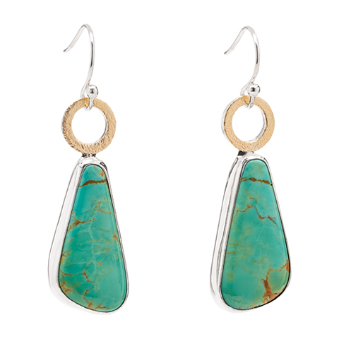 One-of-a-Kind Turquoise Circle Earrings in