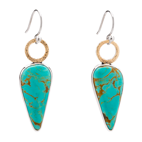 One-of-a-Kind Turquoise Circle Earrings in