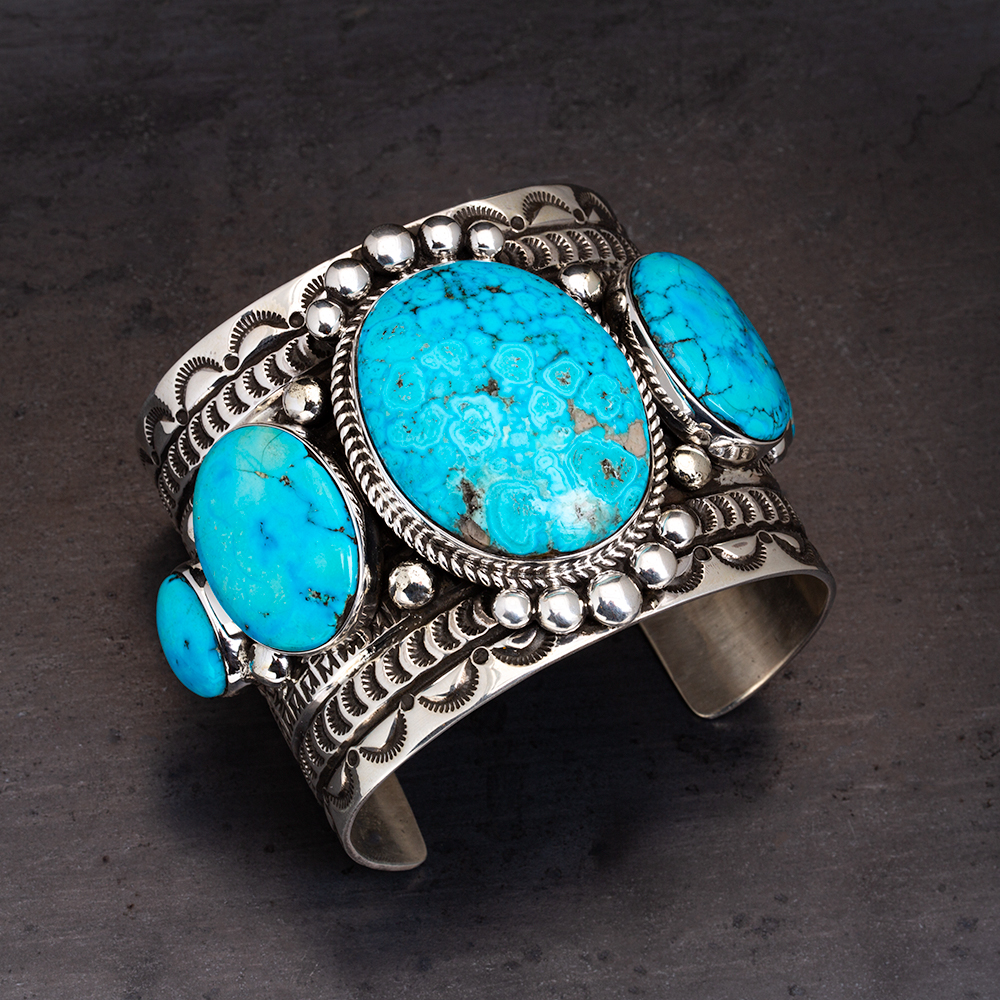 One-of-a-Kind Turquoise and Sterling Silver Cuff in