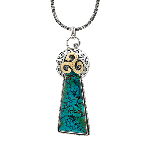 One-of-a-Kind Waterfall Turquoise Pendant in