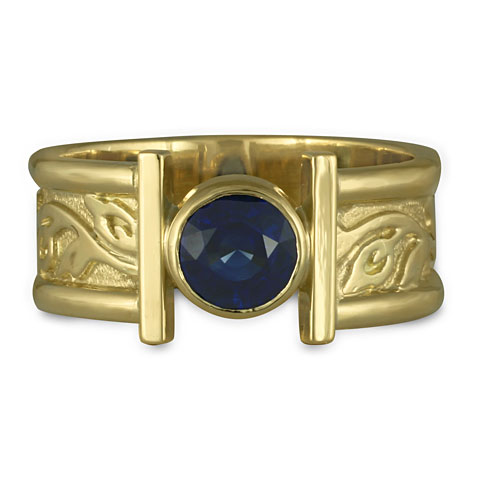 Open Flores Ring with Sapphire in
