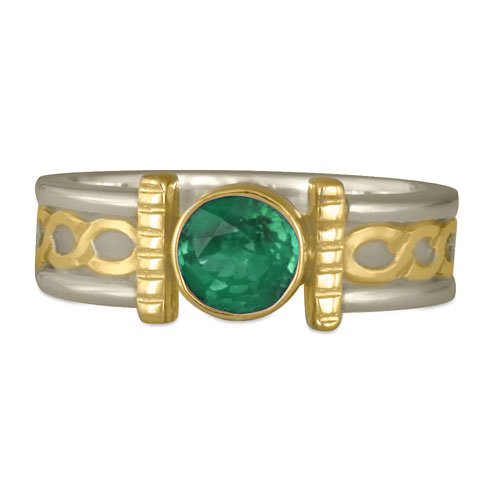 Open Rope Engagement Ring in Emerald