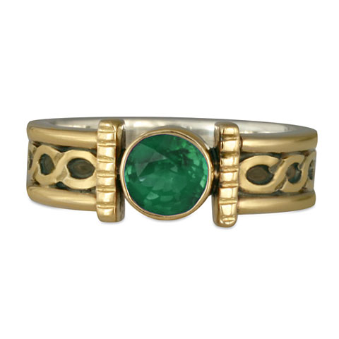 Open Rope Engagement Ring in Emerald