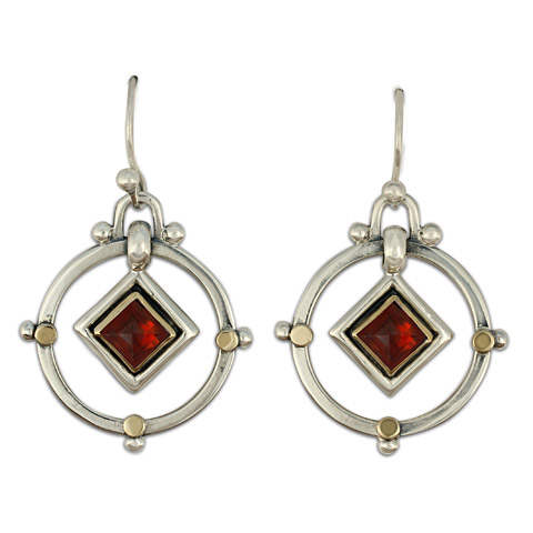 Petey Earrings in Garnet