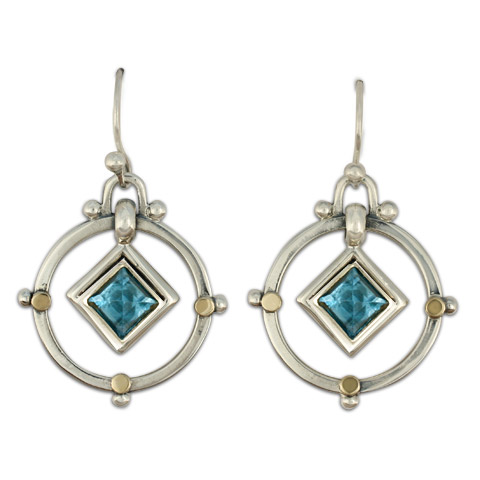 Petey Earrings in Swiss Blue Topaz