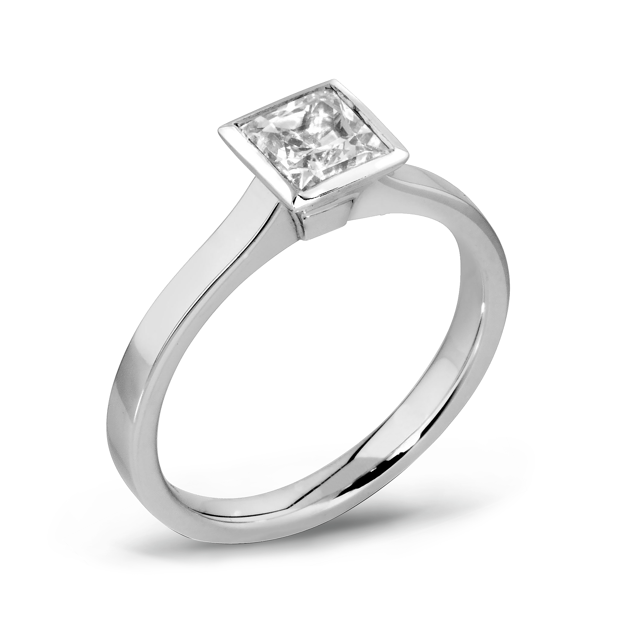 Princess Cut Diamond Fairtrade Gold Engagement Ring in 18K White Fairtrade Gold