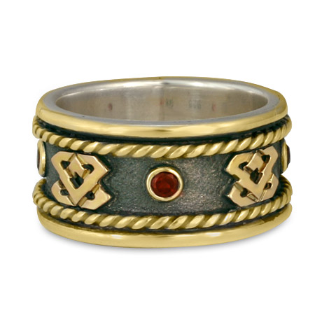 Ronin Ring with Garnet in 18K Yellow Gold & Sterling Silver
